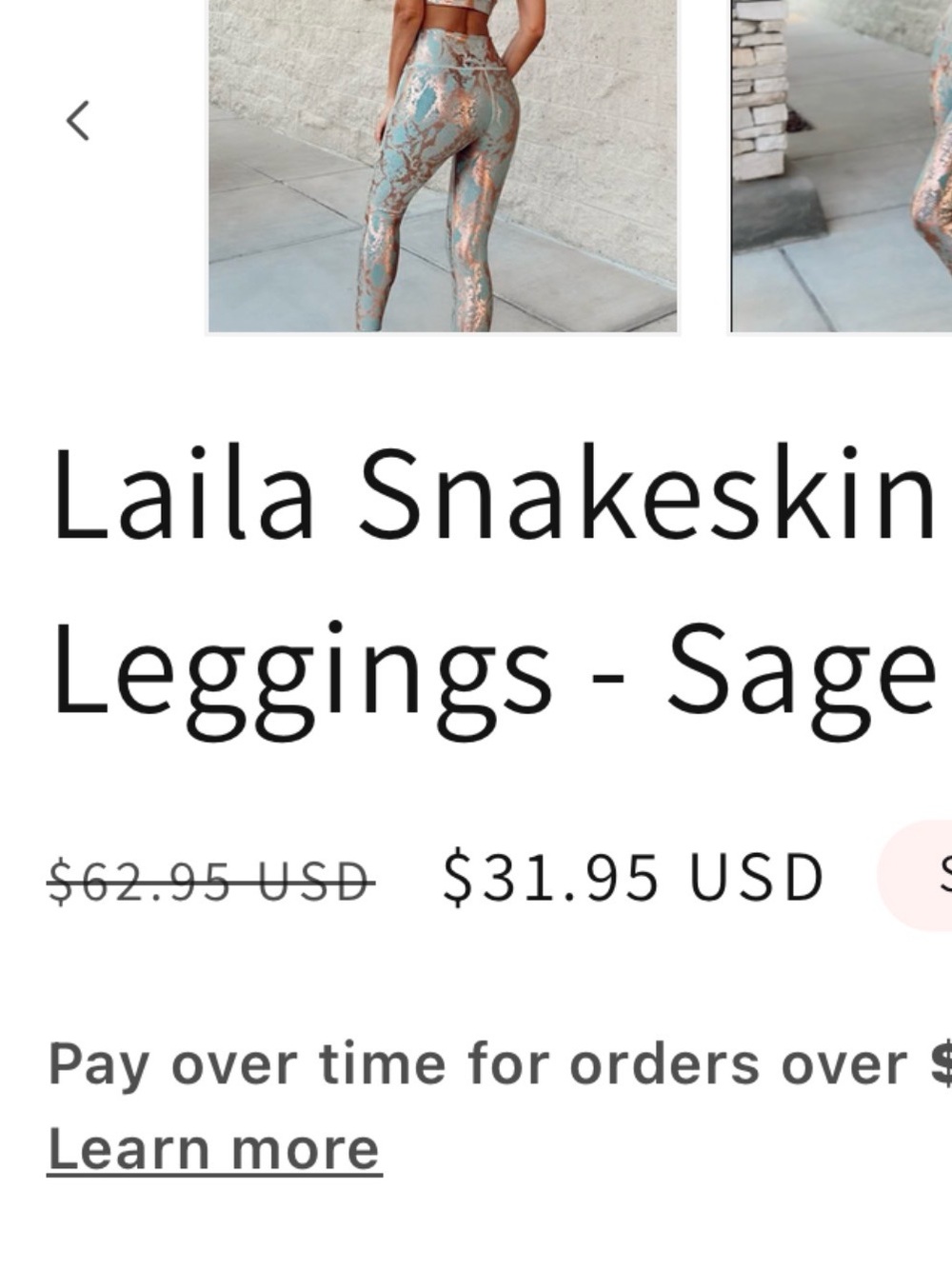 High-Rise Metallic Rose Gold & Teal Leggings - Picture 13 of 13